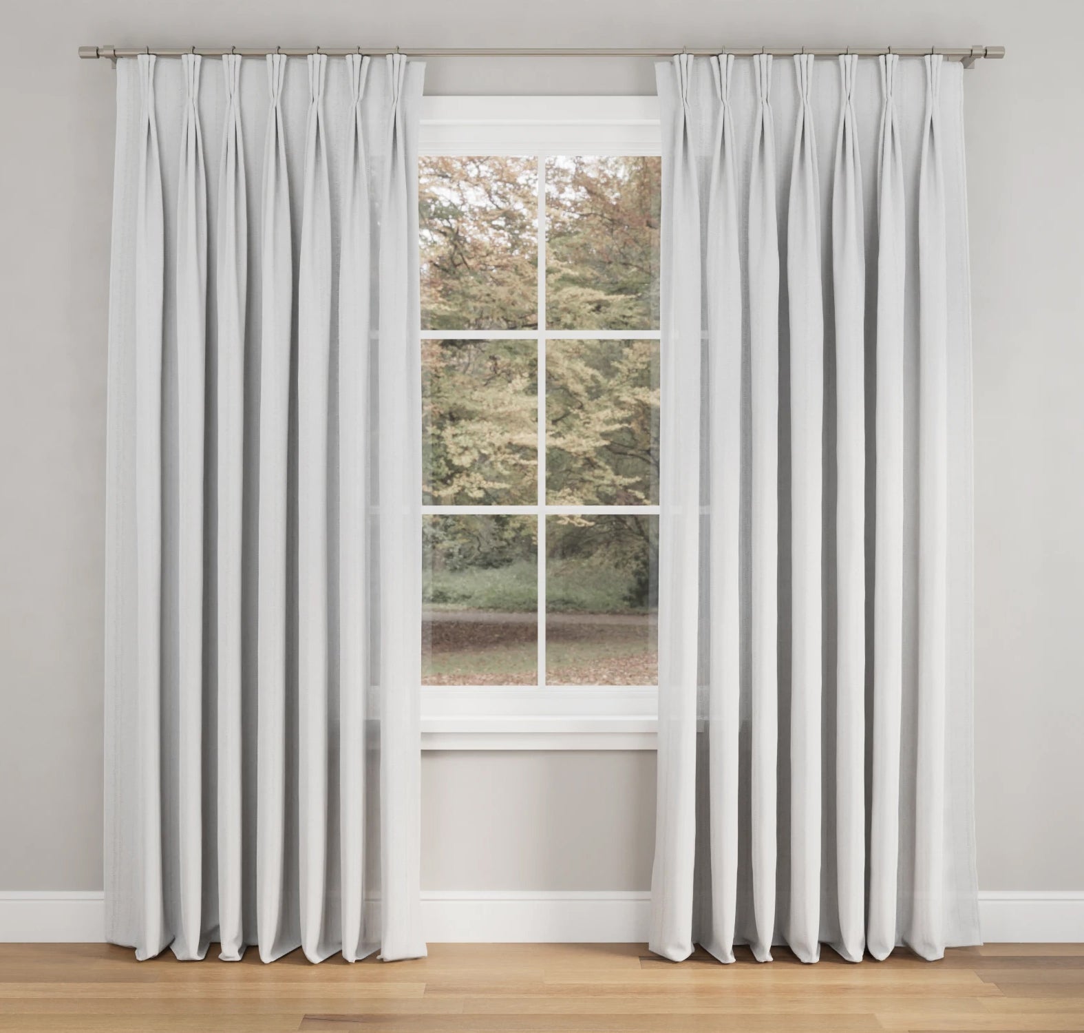 Bridge Pinch Pleat Light Filtering 200% Fullness - White Lining