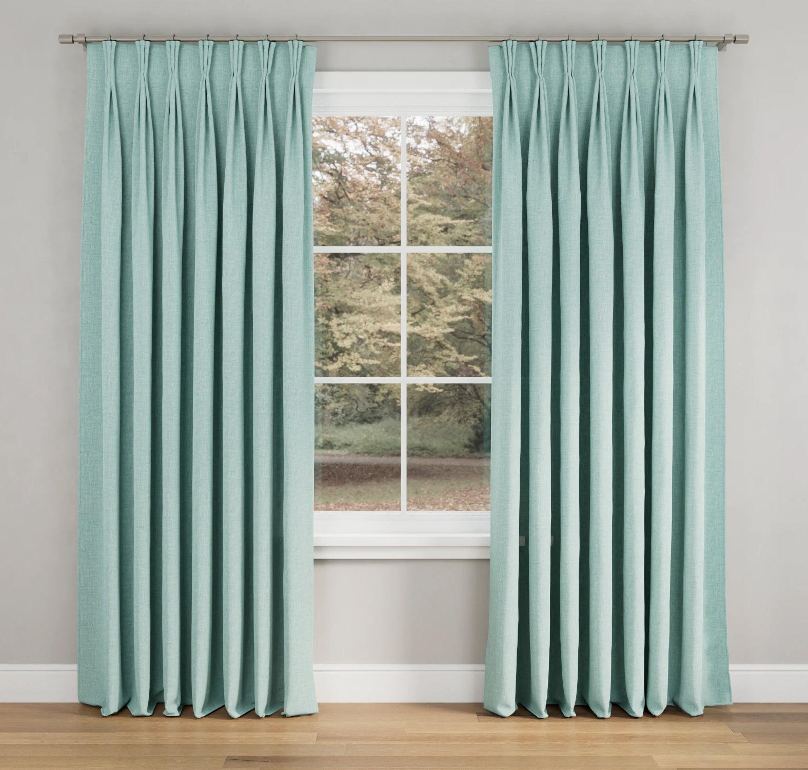 Dow II Aqua Pinch Pleat Light Filtering 200% Fullness - White Lining