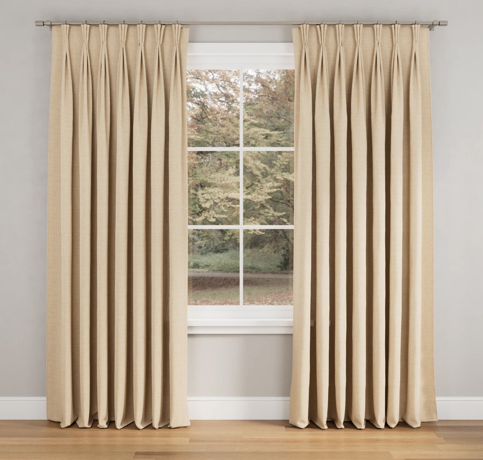 Dow II Sand Pinch Pleat Light Filtering 200% Fullness - White Lining