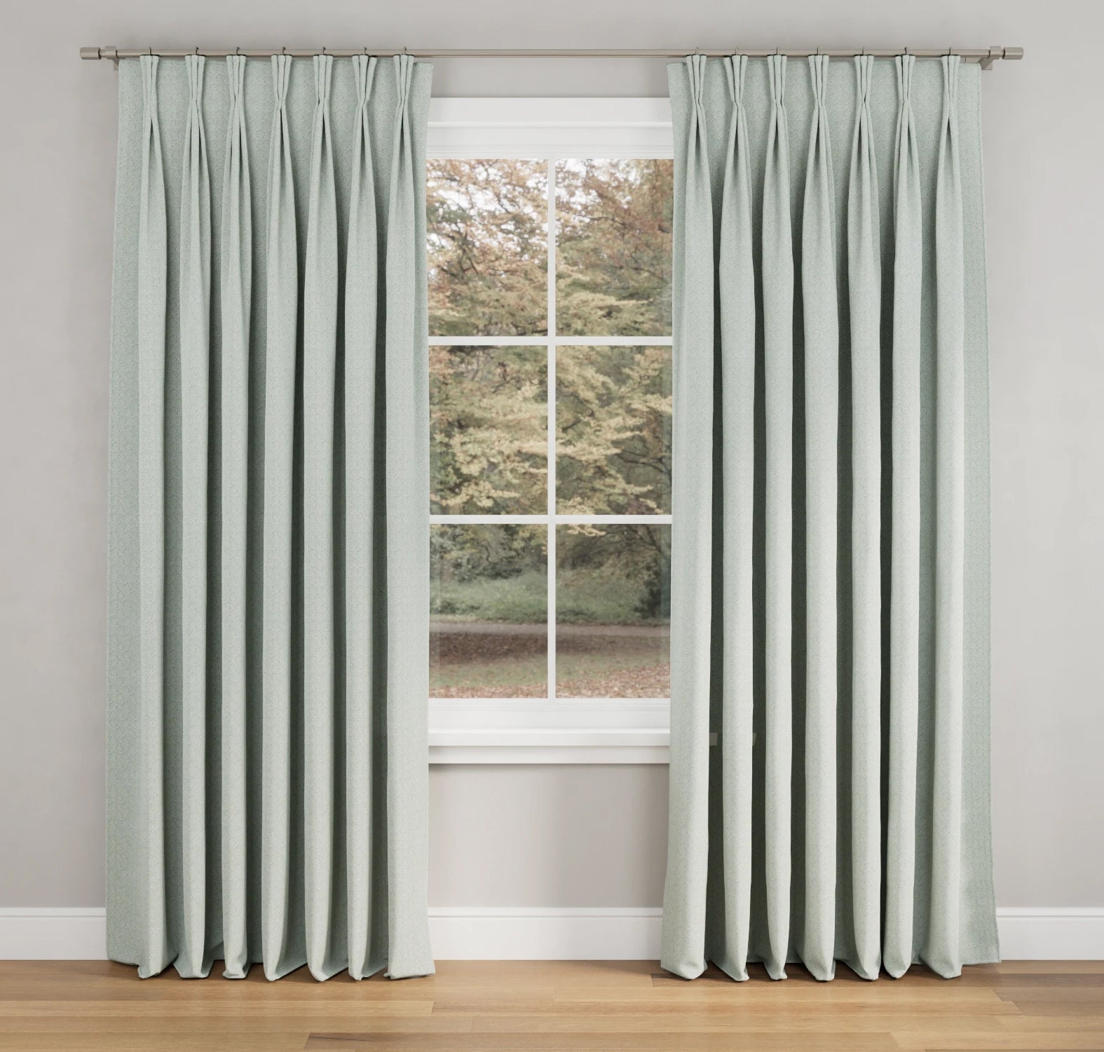 Palm Pinch Pleat Light Filtering 200% Fullness - White Lining
