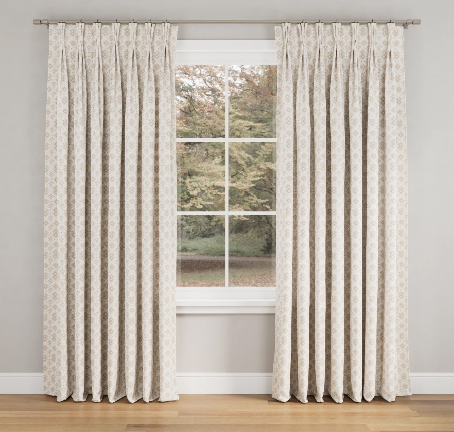 Star Pinch Pleat Light Filtering 200% Fullness - White Lining